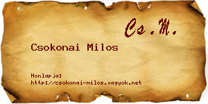 Csokonai Milos névjegykártya